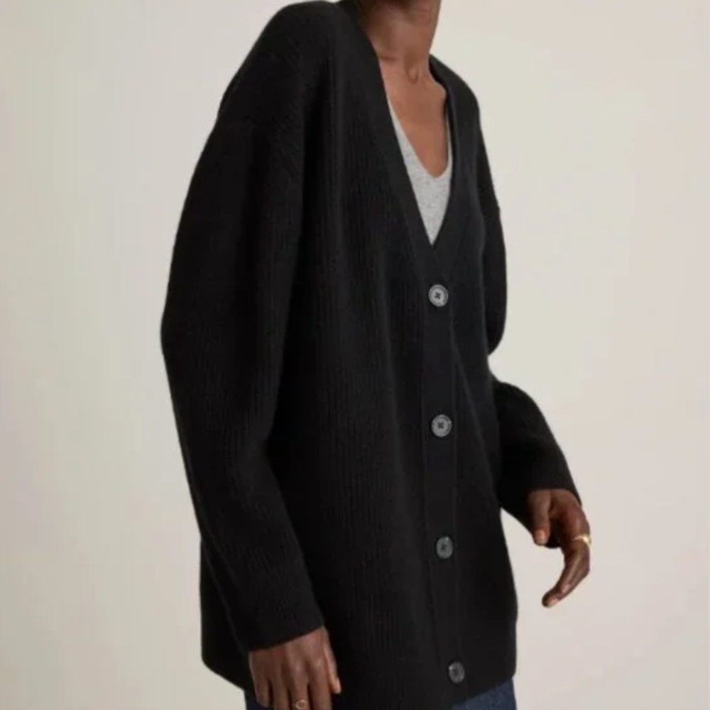 Quince 100% Cashmere Oversized Boyfriend Cardigan Sweater XS NWT